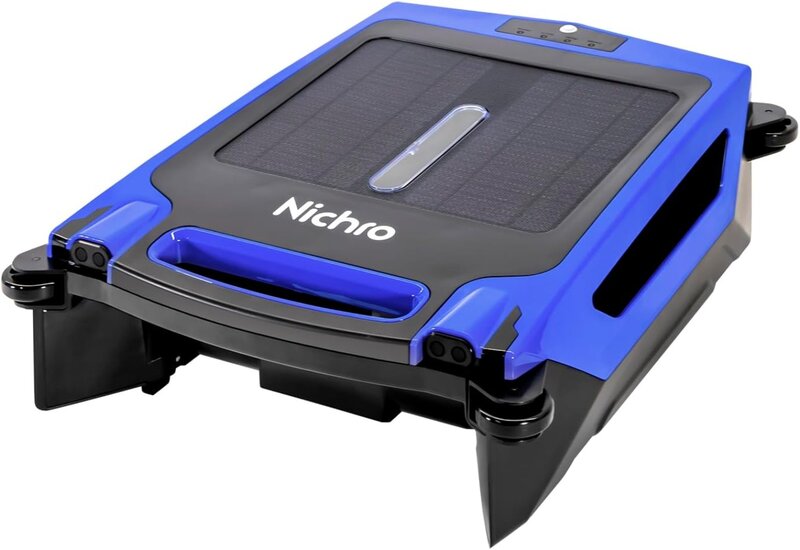 Robotic Pool Skimmer with 2 Cleaning Modes, Solar Powered & Rechargeable Battery, Pool Cleaner Robot