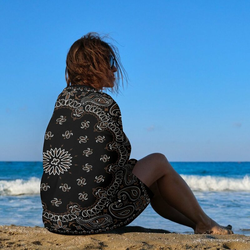 2023 nowy projekt Bandana plażowy ręcznik basenowy plażowy damski strój kąpielowy szal miękka tkanina ręcznik kąpielowy modna sztuka wzór niestandardowy