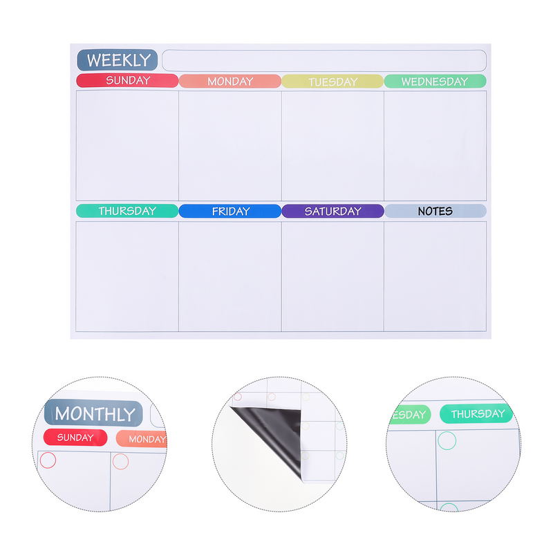 Zeitpläne trocken löschen Planer Kühlschrank Kalender Whiteboard magnetisch für Kühlschrank