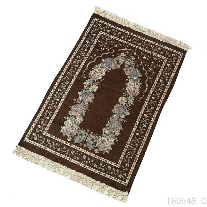 Karpet doa Arab karpet bunga tipis karpet bunga dekorasi ruang tamu aksesoris rumah kain Chenille dekorasi kamar tidur Muslim