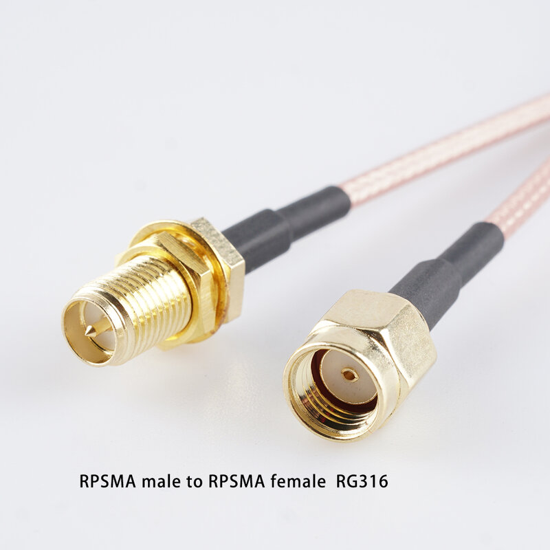 RG316 SMA macho para conector fêmea SMA, conector RPSMA, porca, extensão do anteparo, jumper coaxial, cabo pigtail para WIFI, 3G, 4G, Antena GSM, RG174