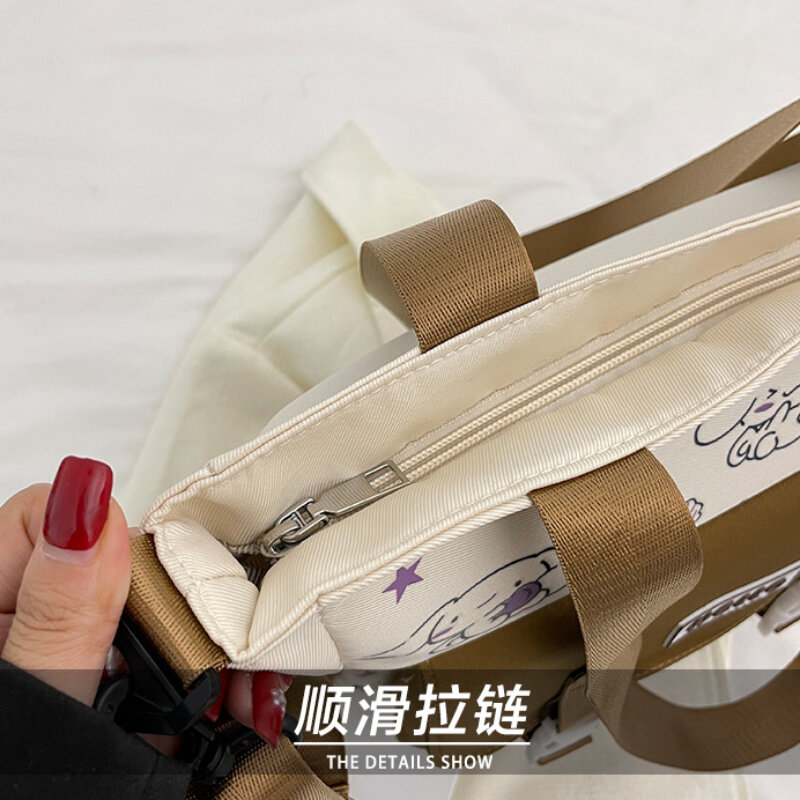 Sanrio handbag for schoolgirls, large capacity, fashionable and cute crossbody bag, casual and versatile shoulder bag for women