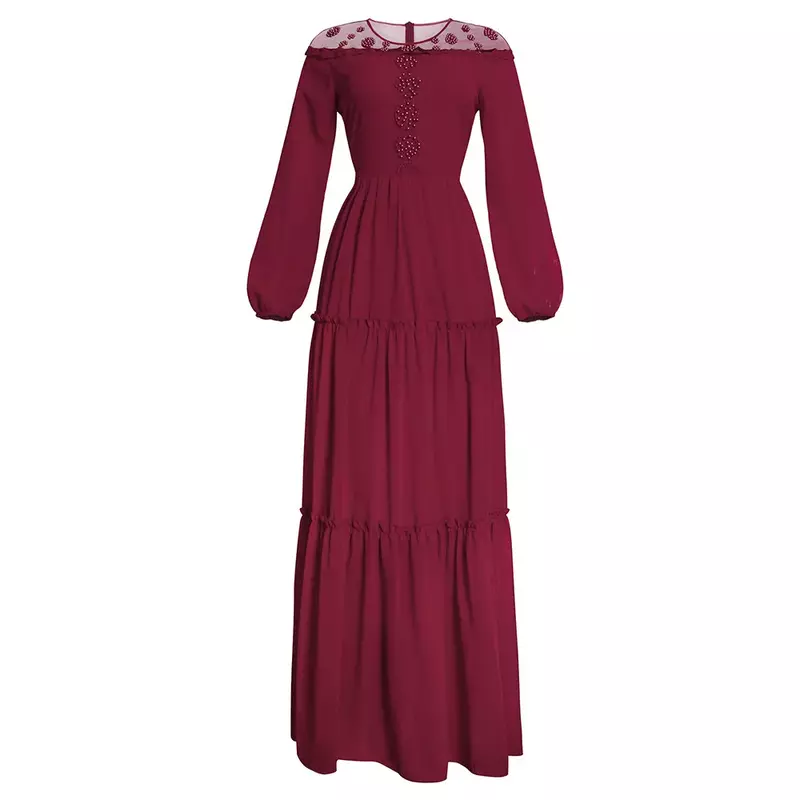2023 아프리카 여성 쉬폰 드레스, 패치워크 케이크 롱 스커트, 플러스 사이즈, 307 #