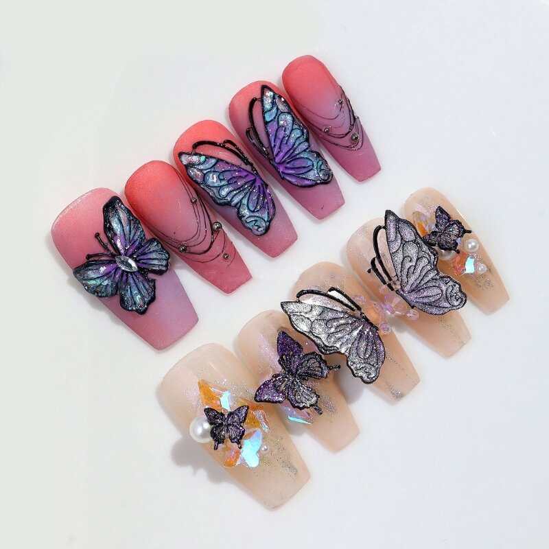 Molde para decoración uñas con estampado mariposa 3D, combinación silicona, molde decorativo, herramienta Arte