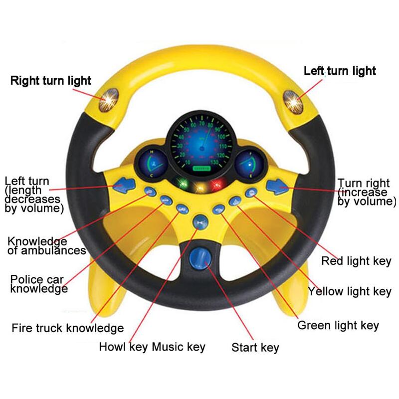 الكهربائية محاكاة القيادة القيادة ثلاثي الأبعاد المحمولة عجلة Copilot لعبة ضوء والصوت التعليمية هدايا للأطفال