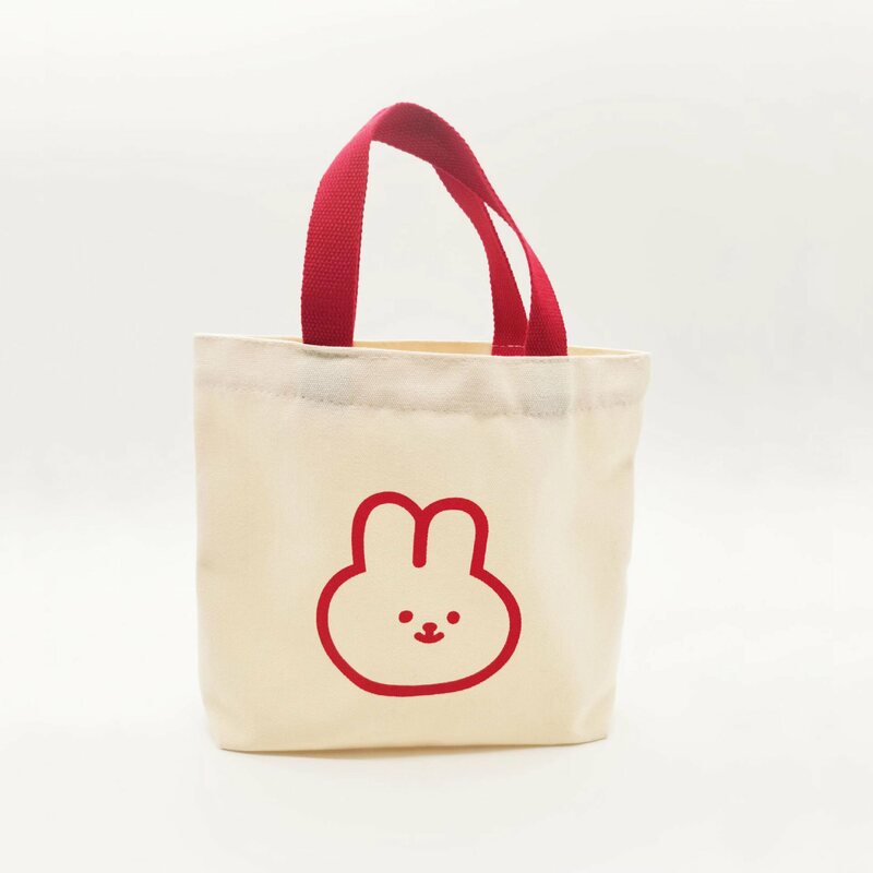 حقيبة يد قماش أرنب لطيف ، حقيبة حمل صغيرة ، حقيبة الغداء الصغيرة ، حقيبة تسوق صديقة للبيئة