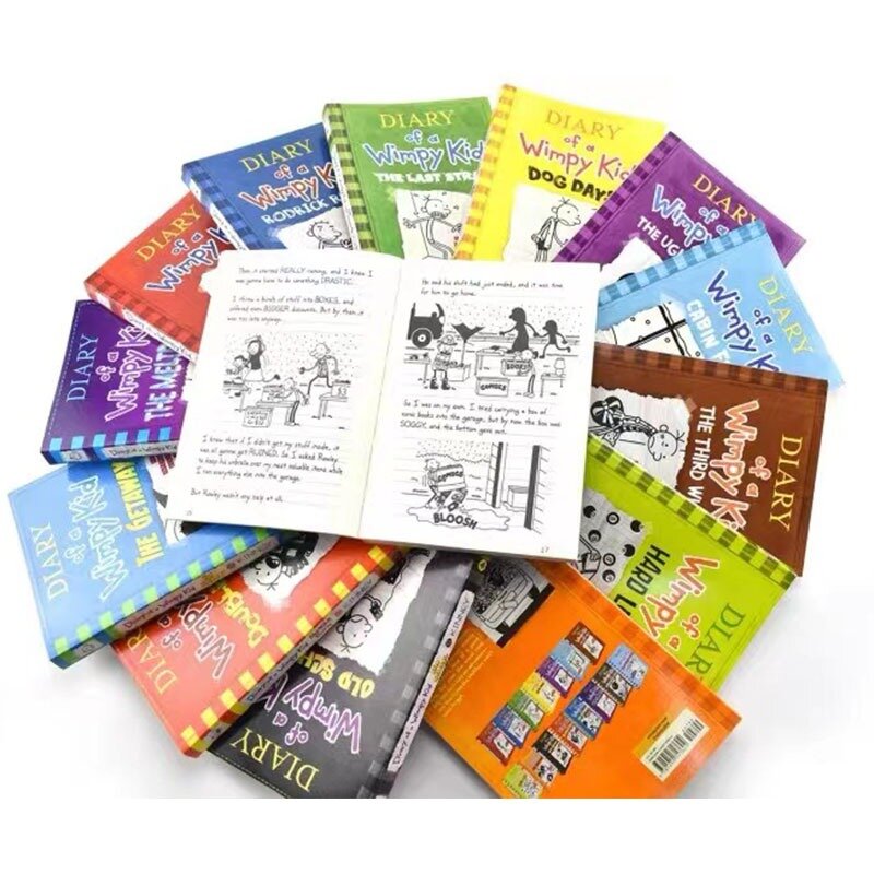 子供のための英語の日記ホビー子供、コミックアリバストレージブック、文学ギフト、セットあたり8冊の本、1〜8、9、16