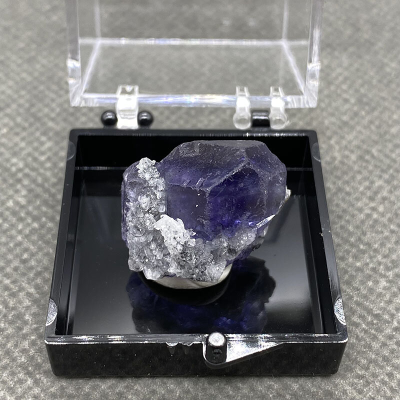 100% натуральный полигедрал Танзанит сине-фиолетовый флюорит кластер минералов образцы драгоценных камней и кристаллов + Размер коробки: 3,5 см
