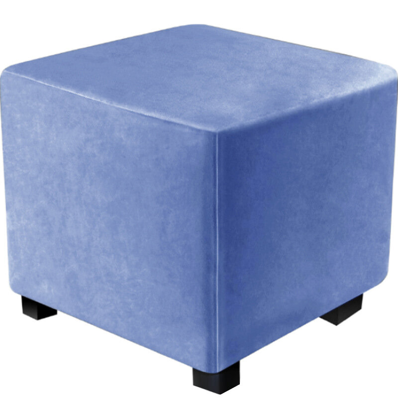 All-inclusive quadrado capa de cadeira de veludo elástico footstool capa 360 graus protetor otomano capa para sala de estar slipcover