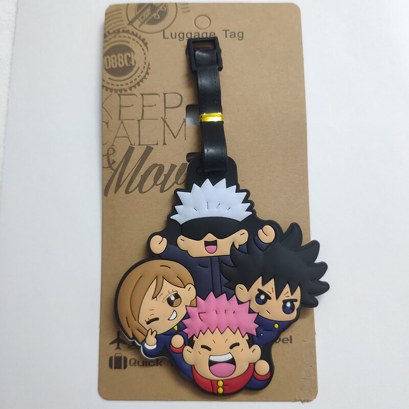 Hot Japanese Anime bagaglio Tag accessori da viaggio regalo creativo etichetta bagaglio in PVC portatile Anti-perdita indirizzo nome Tag all'ingrosso