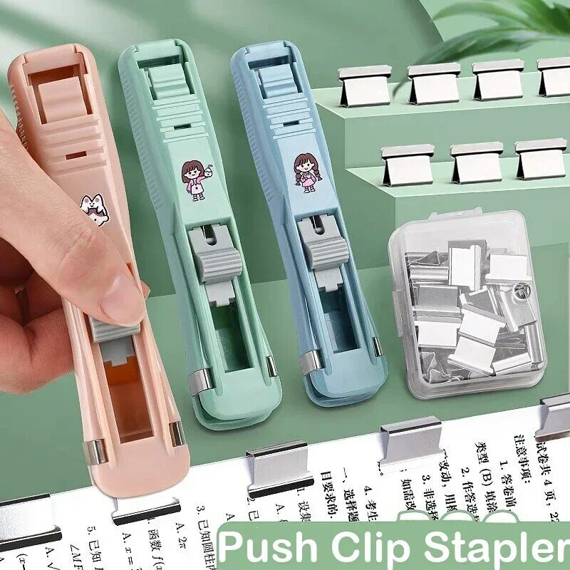Clip cucitrice riutilizzabile Push Clamp rilegatrice per libri accessori per ufficio per documenti di carta cucitrice per File materiale scolastico