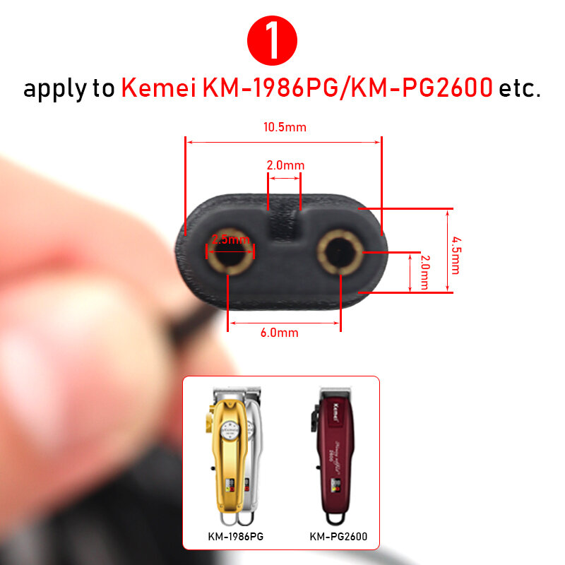 Original USB Power Charger Cable para Kemei, 1986PG, 1949, 2028, 2026, profissional Clipper cabelo, máquina aparador de cabelo, acessórios