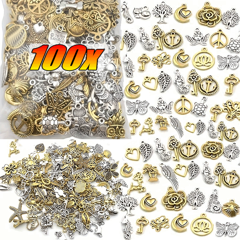 30/100 pz Vintage misto metallo animale uccelli Charms perline fatti a mano braccialetto fai da te ciondolo Neacklace clip gioielli che fanno risultati