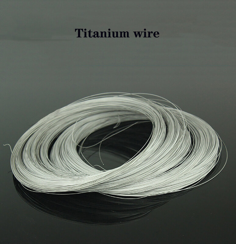 Alambre de Metal de titanio TA2, 1 metro, 0,2/0,3/0,4/0,5/0,6/0,8/1/1, línea de cable a prueba de óxido, hecho a mano, bricolaje
