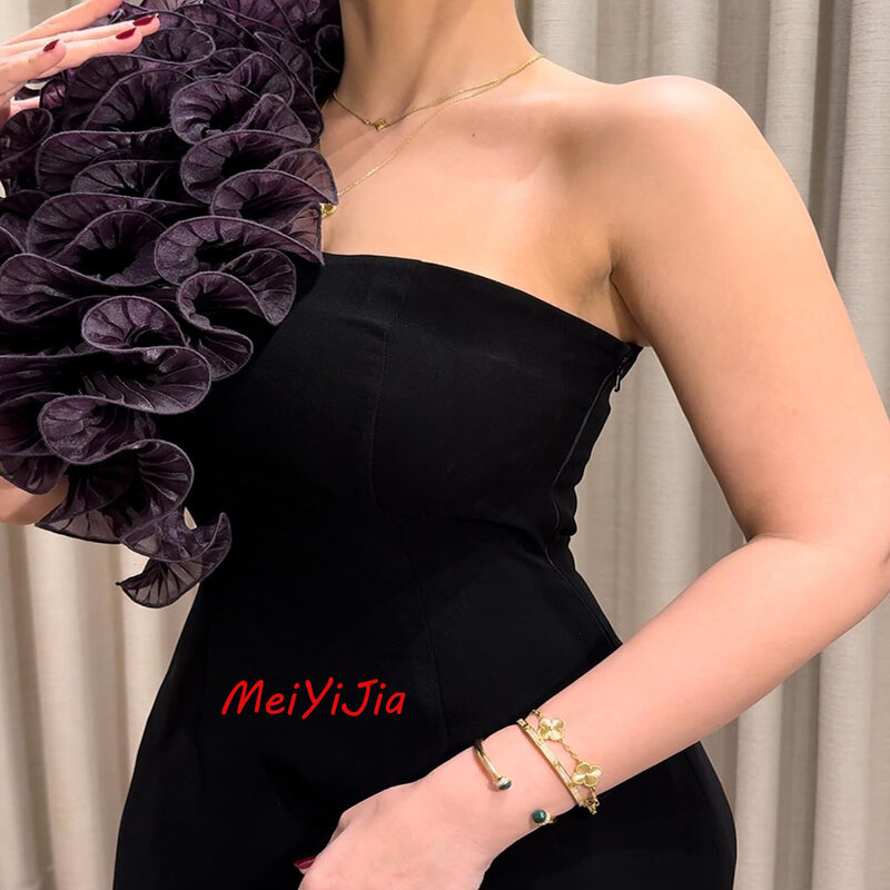 Meiyijia  Evening Dress Saudi Strapless Sleeveless Hand-made flowers   Arabia  Sexy Evening Birthday Club Outfits Summer 2024