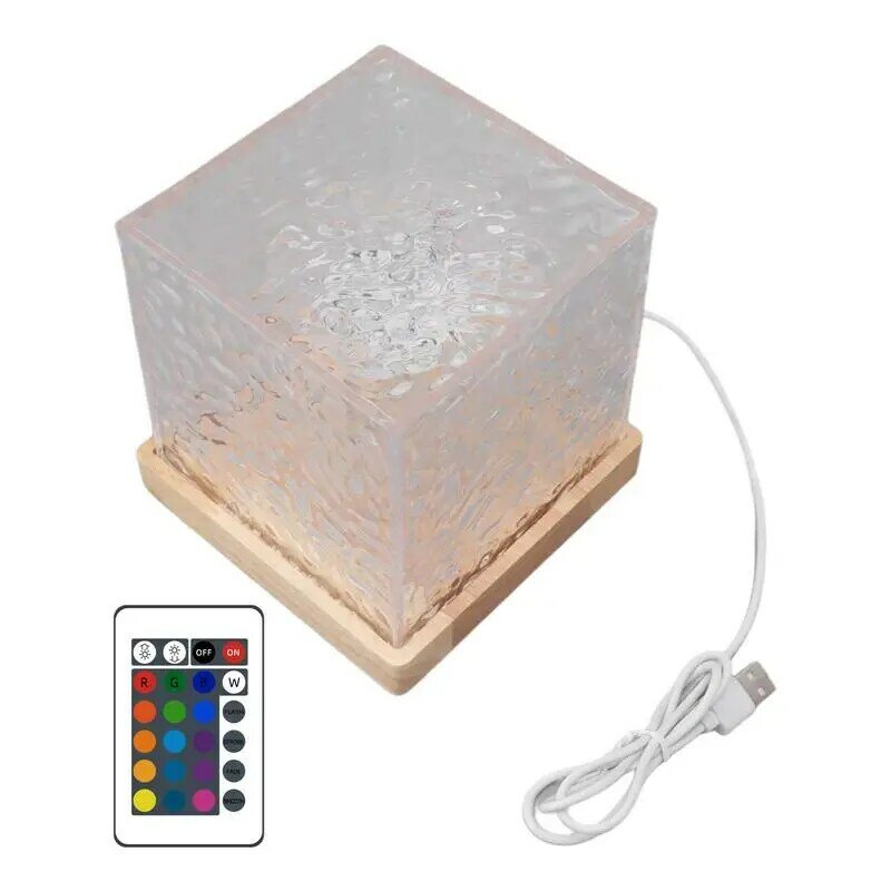 Water Effect Night Light 16-Color Acrylic Lamp With Remote Control Party Supplies For Coffee Table Entrance Hall Children's Room