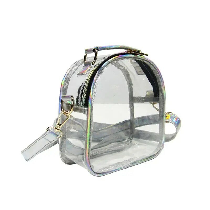 Portamonete trasparente a forma di Mini borse trasparenti a forma ovale di gelatina Color caramella per borsa a tracolla per ragazze