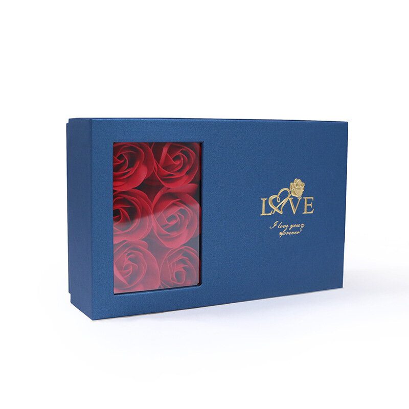Soap Flower Jewelry Paper Gift Boxes Eternal Rose Birthday Valentine's Package Romantic Jewelry Package Jewelry Not Included