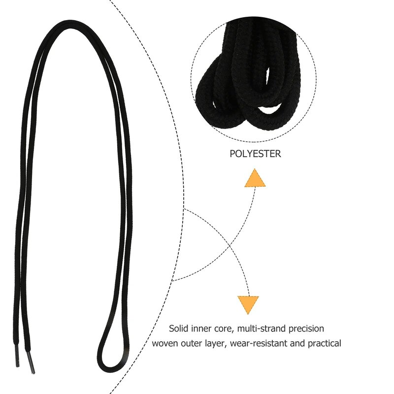 2-parowe sznurowadła do butów na co dzień Ozdobne sznurowadła do butów Akcesoria do butów (czarne)