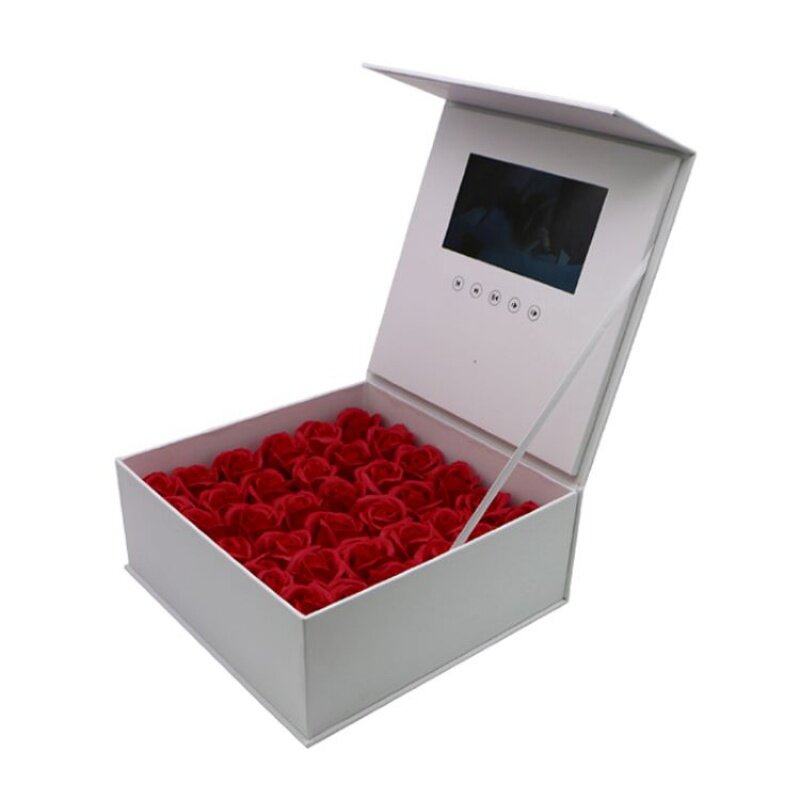 Cajas de cartón blancas de lujo, embalaje personalizado, caja de papel de flores, producto personalizado