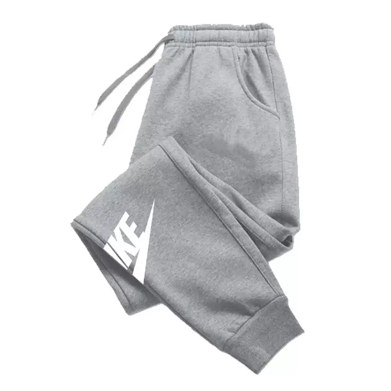 Calça esportiva estampada de luxo masculina, calça jogging quente lã, marca außen, perna reta, pacote múltiplo, outono, 2024