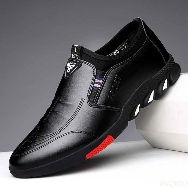 Zapatos de cuero para hombre, calzado informal de negocios, suela suave, antideslizante, transpirable, combina con todo, Primavera, 2022