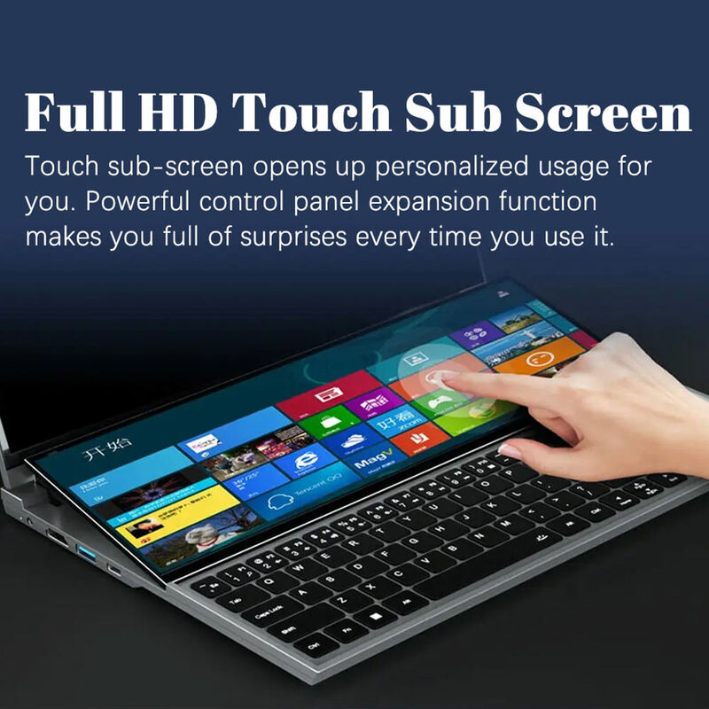 CRELANDER Dual Screen Gaming Laptops 16 Zoll 2,5 K LCD Screen + 14 Zoll Touchscreen Intel Core I7-10750H Notebook computer