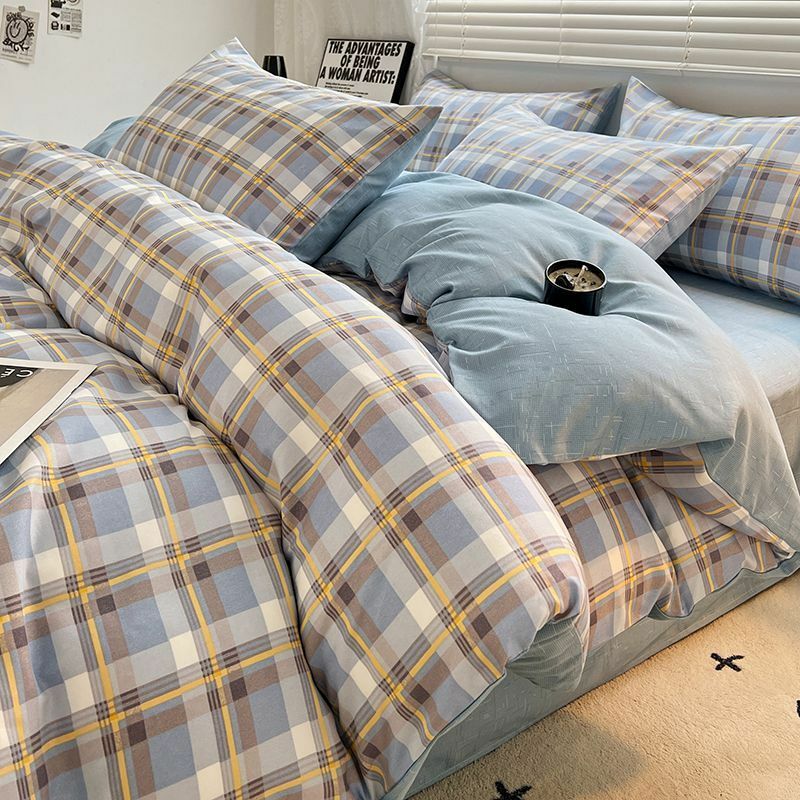 Neues hochwertiges vierteiliges Set 100% Watte Bettlaken verdickte Bett bezug Etagen bett Studenten wohnheim dreiteiliges Set