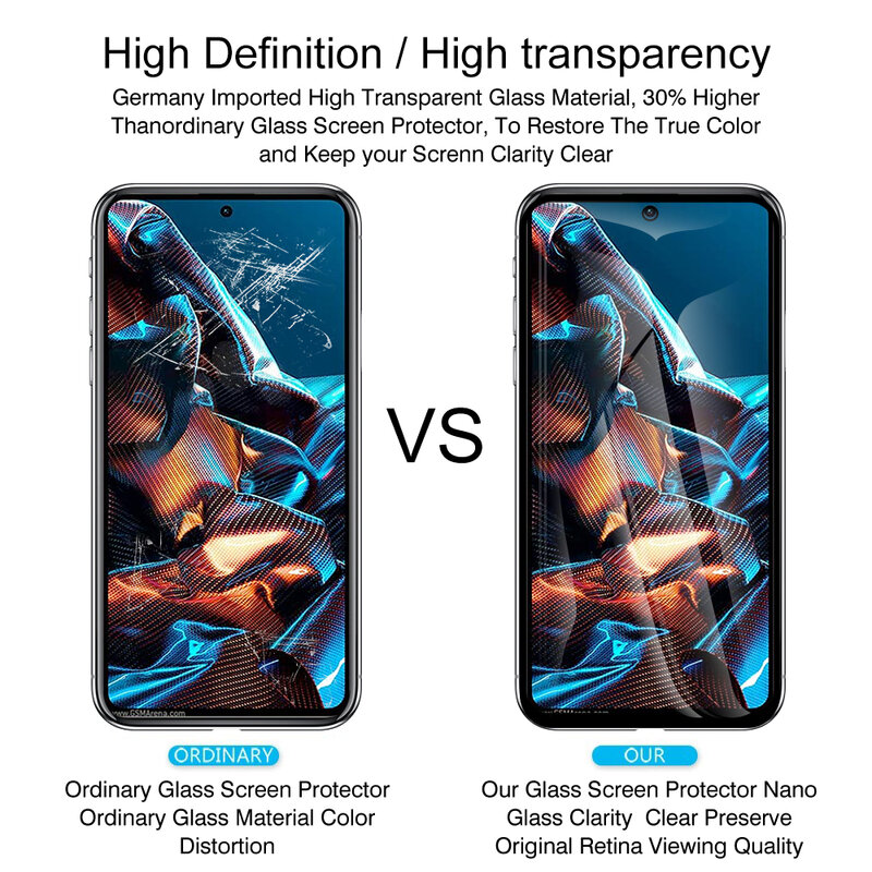 2 pezzi per Xiaomi Poco X5 Pro F5 C50 bordo nero vetro temperato trasparente pocophone M4 M5 X3 pellicola proteggi schermo HD trasparente