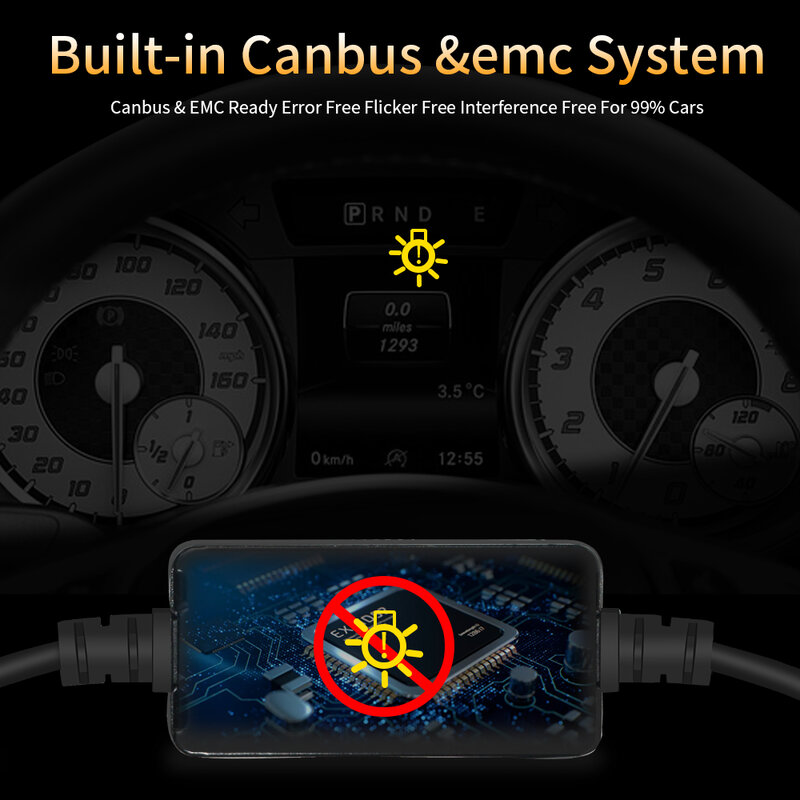 Carlxl 자동차 헤드라이트 전구, 자동 안개등 터보 미니 램프, H1 H7 LED 360 H4 20000LM HB3 HB4 9012 HIR2 LED H11 H8 9006 9005