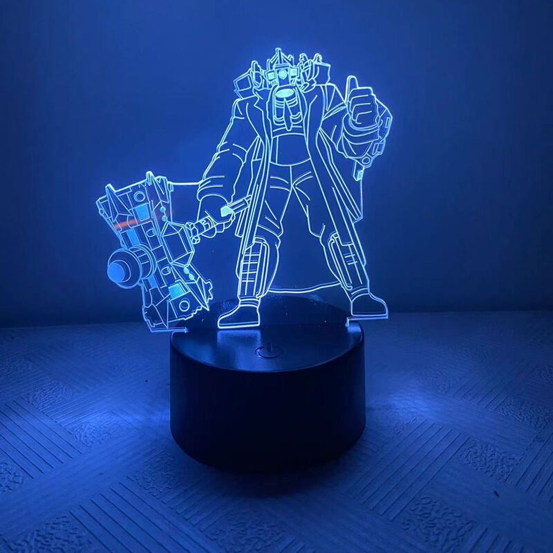 Luz Nocturna 3D de inodoro Skibidi de hombre de Tv Titans, altavoz, reloj de cámara, taladro Vs para niños, regalo de cumpleaños