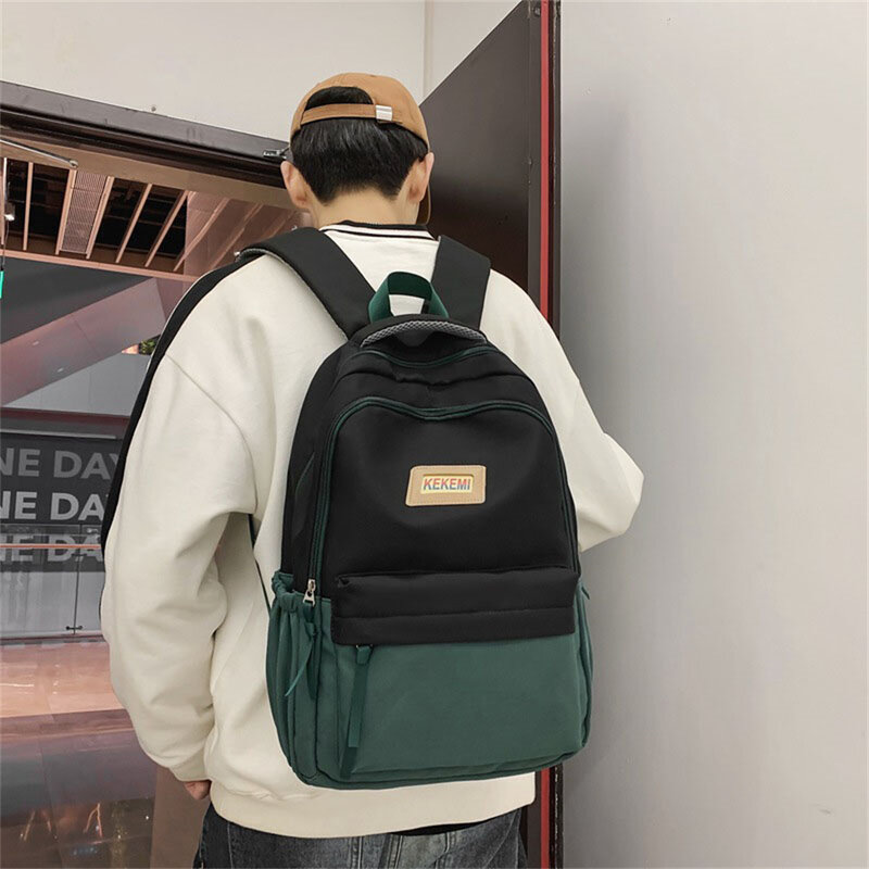 New Nylon Simplicity Large Capacity Unisex Backpack Junior High School College Student Fashion Couple Schoolbag For Men Women