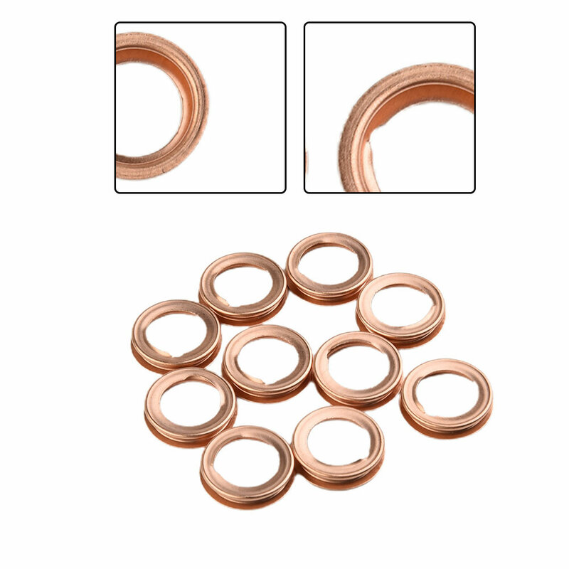 For Infiniti For Nissan Washer Gasket Replacement Accessories Metal Oil Drain Parts 10PCS 11026-01M02 11026-JA00A