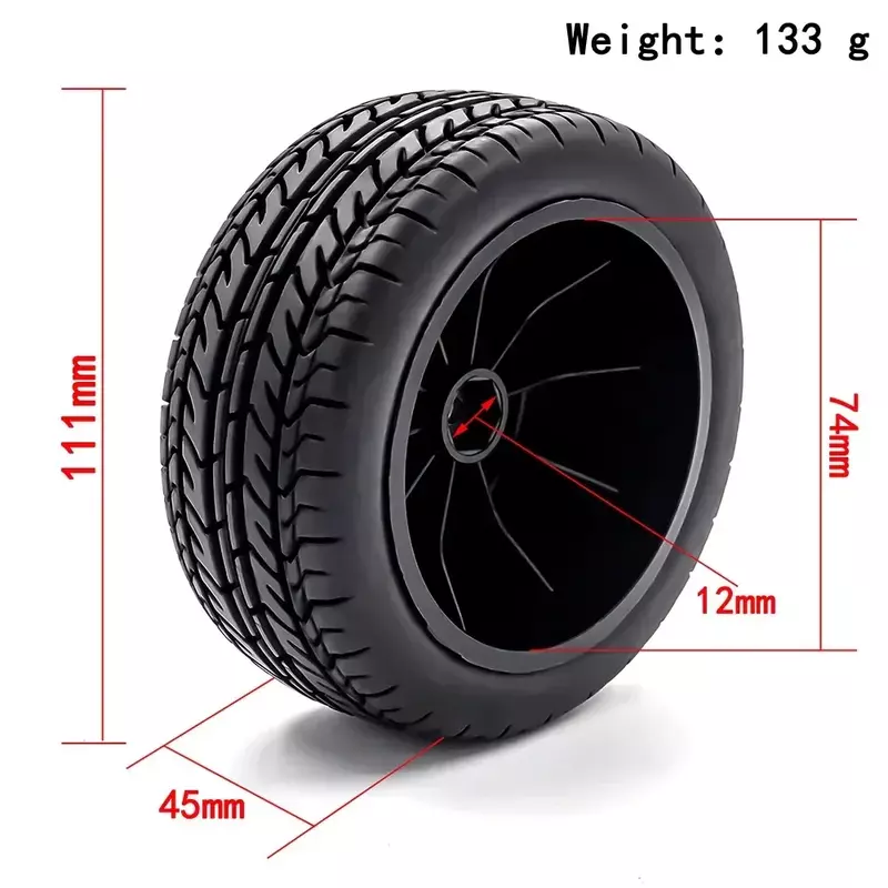 2pcs 112mm 1/10 Short Course Truck Tires Tyre Wheel With 12mm Hex For Slash Arrma Senton HuanQi 727 Vkar 10sc Hpi Rc Car
