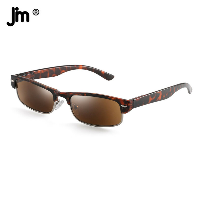 JM Semi okulary przeciwsłoneczne bezramkowe czytniki zawias sprężynowy okulary przeciwsłoneczne dla mężczyzn