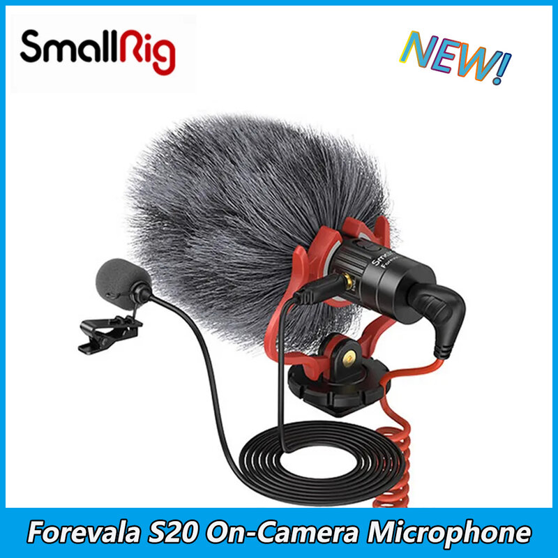 SmallRig Forevala S20 On-Camera Microphone with Shock Mount Stereo Mic for DSLR Cameras for iPhone and Smartphones 3468