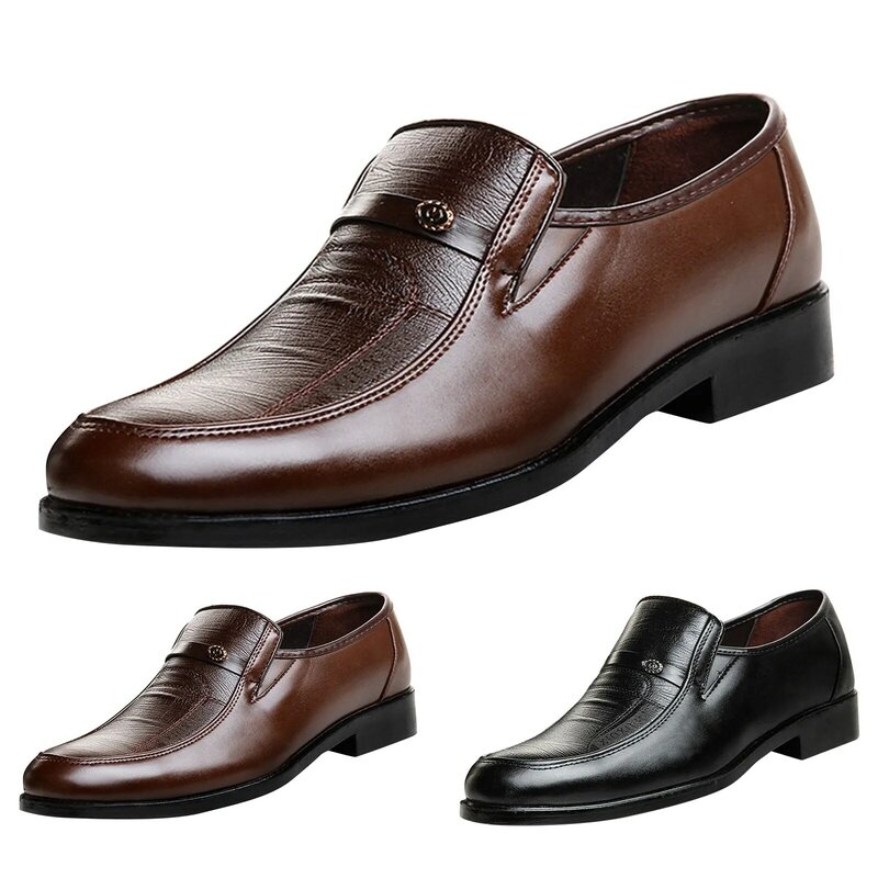 Мужские кожаные туфли британские деловые черные туфли из искусственной кожи повседневные туфли на плоской подошве удобные лоферы на одной ноге для ленивых