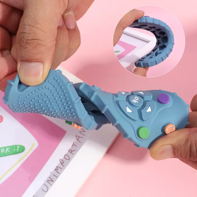 유아용 실리콘 시뮬레이션 TV 리모컨 컴포트 완구, 6 개월 유아용, 유아용 식품 등급 티저 스틱, 어린이 감각 장난감