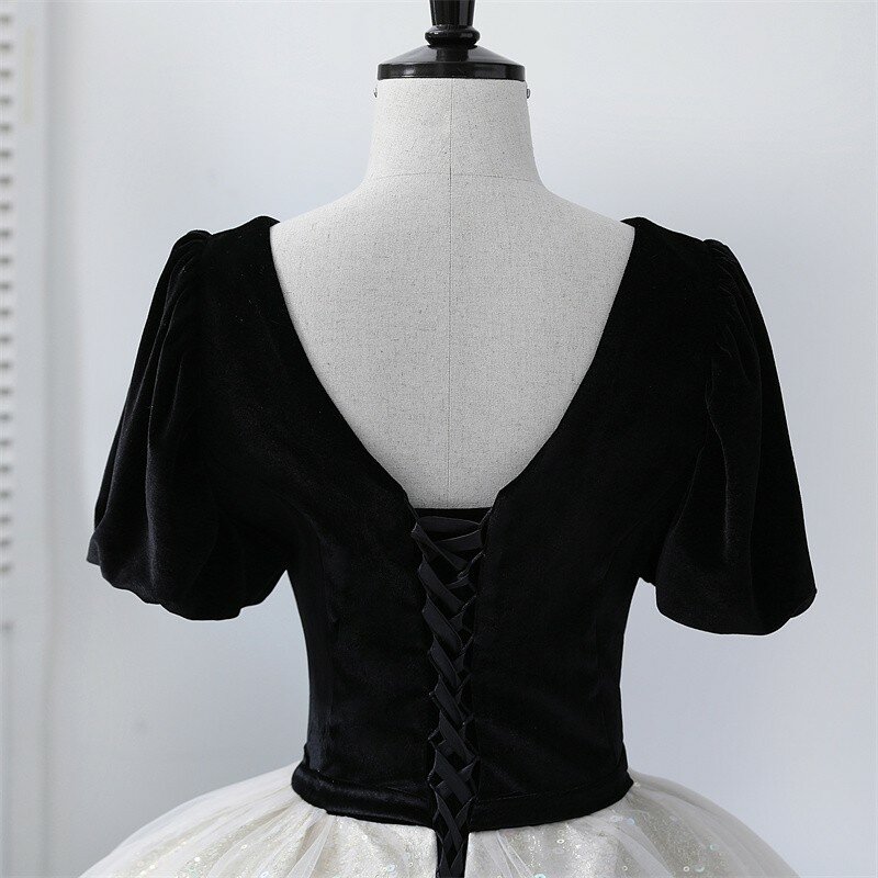 Ashley Gloria czarne sukienki Quinceanera Shinny cekinowa sukienka na przyjęcie słodka różowa suknia balowa z dekoltem w szpic Plus rozmiar suknia wieczorowa