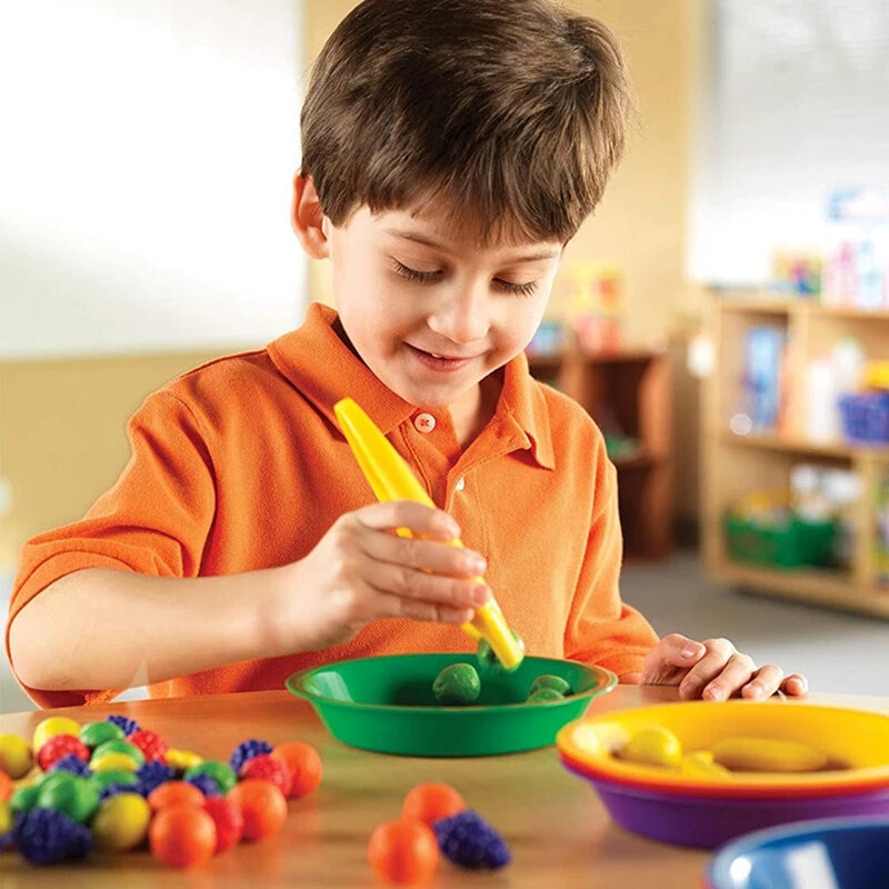 Pinças de plástico para crianças, classificação e contagem, pré-escolar ciência, Homeschool Toddler, Fine Motor Biologia Habilidade, Crianças brinquedo educativo