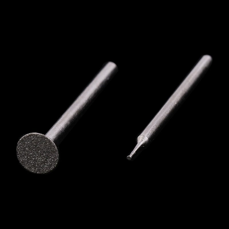 10 buah mata Gerinda Aksesori Dremel 2.35mm, alat pahat poles batu giok titik terpasang berlian Shank kepala T sangat tipis