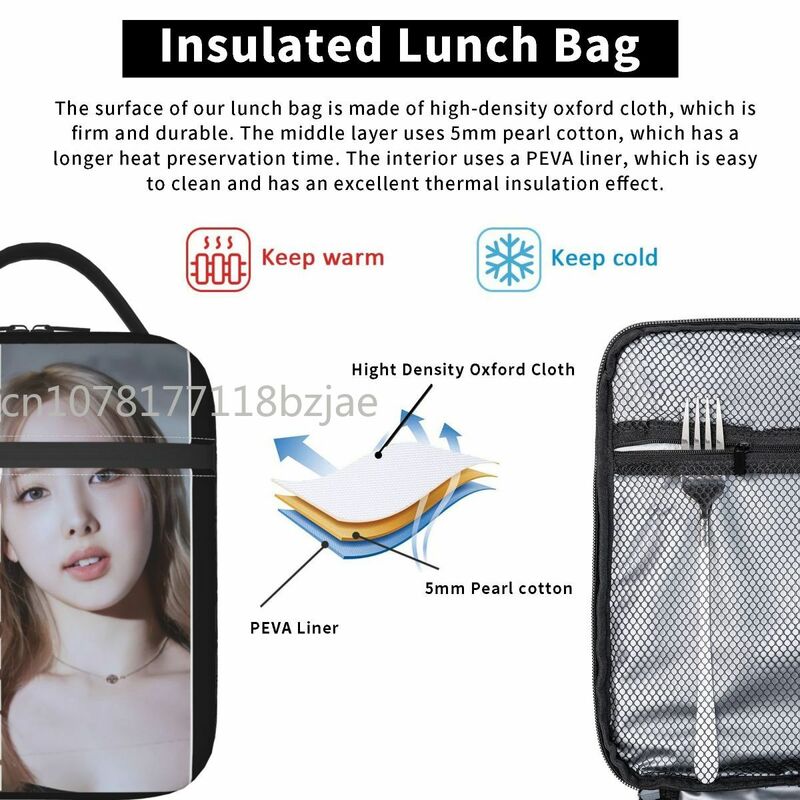 Scatole per il pranzo isolate Nayeon Pop Pop accessori twice idol Food Box Fashion Thermal Cooler Lunch Box per Picnic