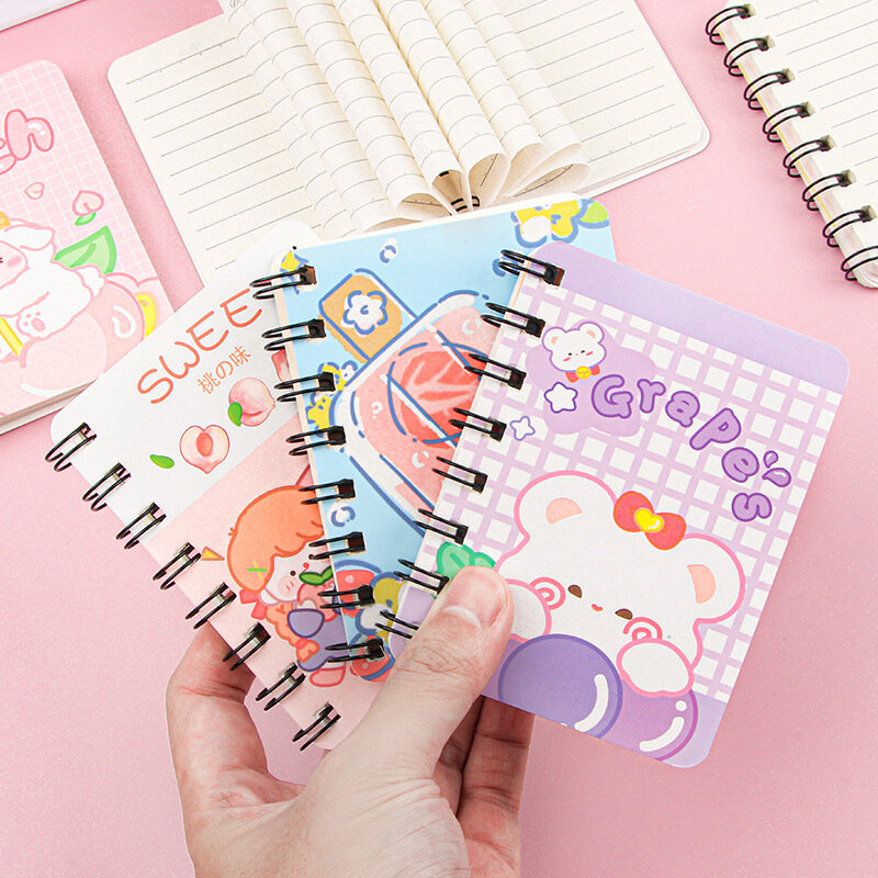 HOT Creative Cartoon Coil This Student Mini Portable Small Book Cute Girl Heart Notebook Gift Stationery Wholesale