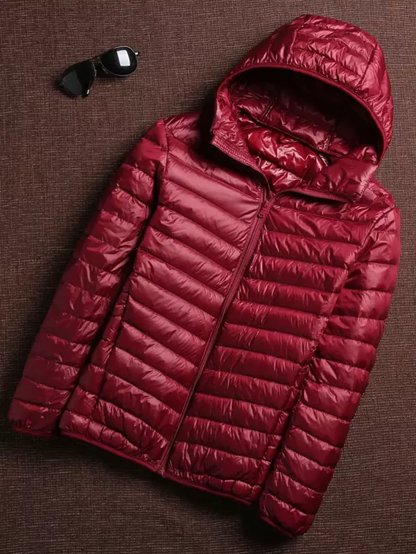 男性用の超軽量春秋ジャケット,韓国のストリートウェア,フェザーコート,フード付きジャケット,暖かい服