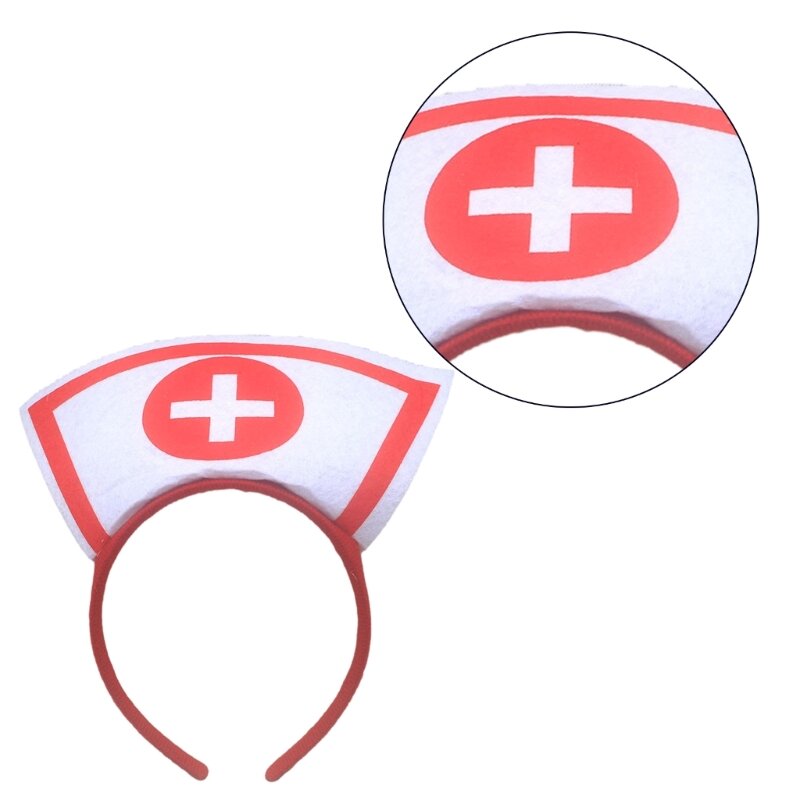 Sombrero enfermera, diadema Halloween para mujeres y niñas, uso diario, accesorios para cabello para fiesta