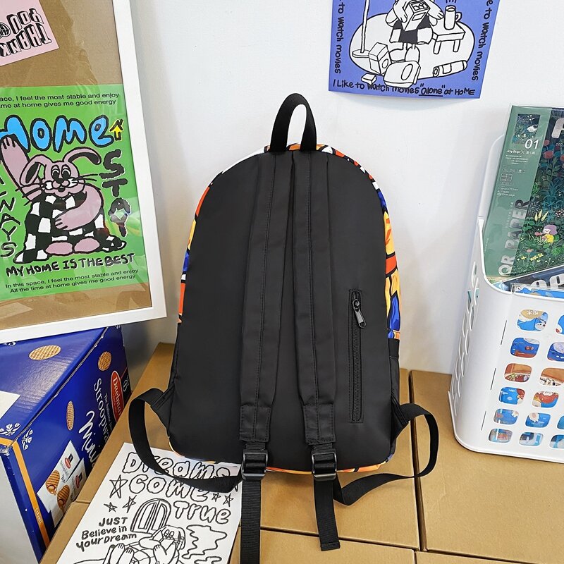 Lady Graffiti Student Backpack Girl Travel Kawaii School Bags Trendy Cool Female College zaini donna Laptop Book Bag Fashion