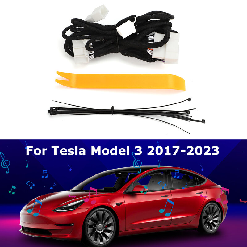Untuk Tesla Model 3 2017-2023 rentang standar Plus aktivasi Audio tidak aktif kawat Harness SR + kabel tanduk Speaker suara Lossless