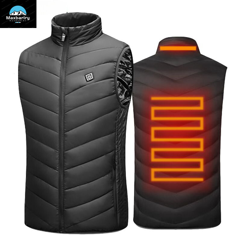 Chaleco con infrarrojos para hombre, chaqueta eléctrica con 17 áreas de calefacción, USB, para deportes, senderismo, 6XL talla grande, Invierno
