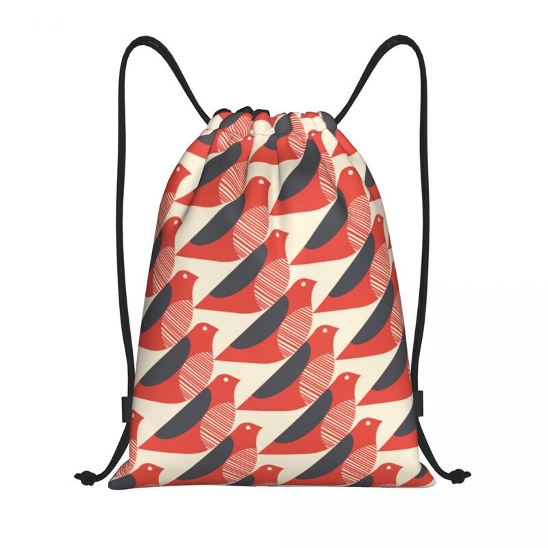 Custom Birds Pattern Drawstring Backpack Bags Women Men Lightweight Orla Kiely Gym Sports Sackpack Sacks for Traveling