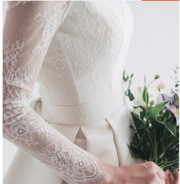 فستان زفاف عتيق من الساتان برقبة دائرية وظهر كاشف على شكل حرف a للنساء 2023 فستان العروس Vestidos De Novia